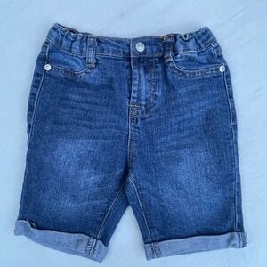 7 For All Mankind Kids 4T Denim Jean Shorts‎ Cuffed Blue Adjustable Waist